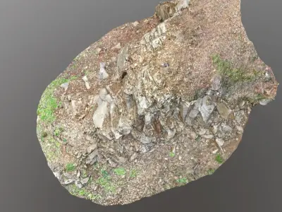 3d scanned cliff face F 3D model