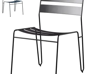 LUTHER TEAL METAL OUTDOOR DINING CHAIR by CB2 3D model