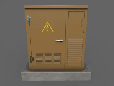PBR Electric Box Brown Low-poly 3D model