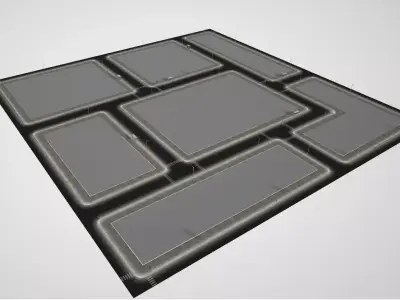 streetnobuildings floor mat with squares 3D model