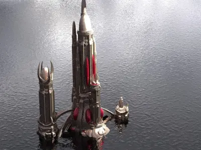 Motu Castle Brightmoon inspired City Tower Fortress  3D model