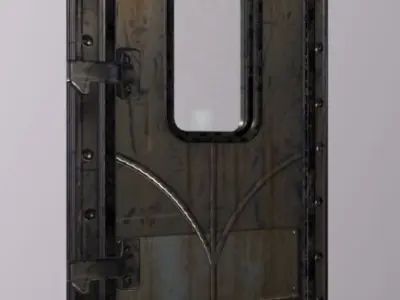 Metallic Door Low-poly 3D model