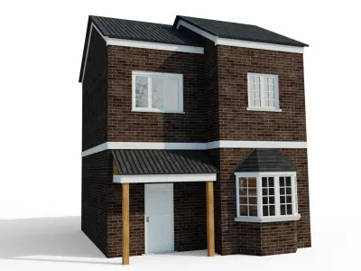 Modular English Housing Low-poly 3D model