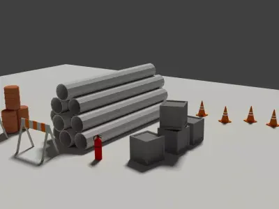 Industrial Misc Elements Pack Low-poly 3D model