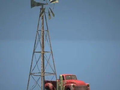 Old Farm and Shop Game Ready Low-poly 3D model