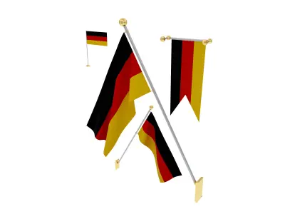 Flags of Germany 3D model