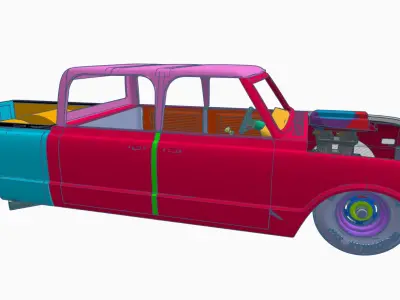 1-25th scale 69 Pro Street Chevy C10 Free 3D print model