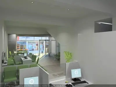 Bank Agency Interior Scene 3D model
