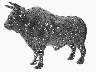Bull Wire Statue 3D model