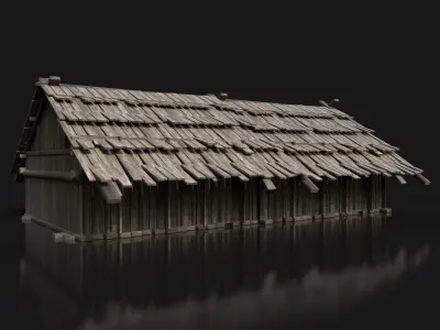 Viking Barn Cottage Hut Northern Fantasy Next Gen AAA Low-poly 3D model