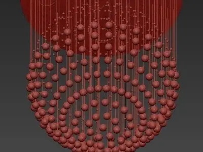 Contemporary Crystal Ball Chandelier 3D model
