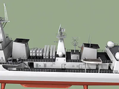 Chinese Navy Type 051B Luhai Class DDG-167 Shenzhen (low polygon) 