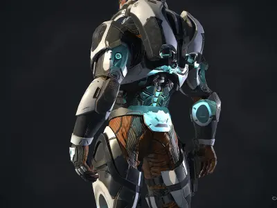 Lunar Suit - PBR Sci-Fi Character Low-poly 3D model