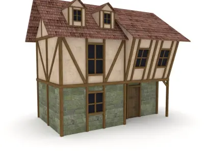 Medieval Cottage Low-poly 3D model get