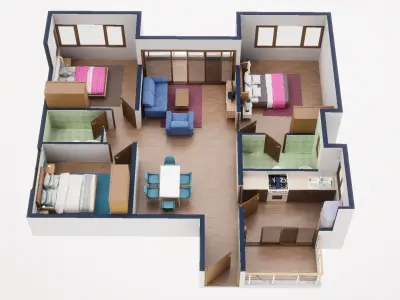 3D Floor Plan Model 51 3D model