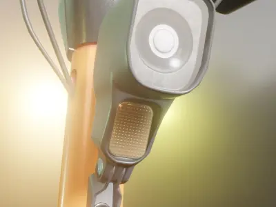 Orange Offroad E-Scooter Low-poly 3D model