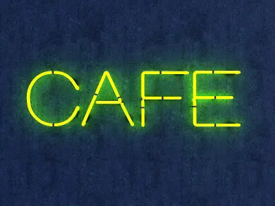 Cafe Neon Sign Low-poly 3D model