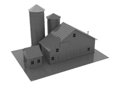 HO scale SUGAR WAREHOUSE 1 87 SCALE FOR RAILWAY DIORAMA MODEL 3D print model