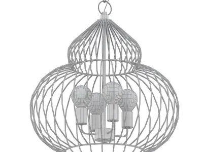 Rega 3 pendant light in iron cage 3D model