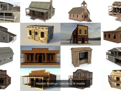 Western Buildings Collection 3D Model Pack