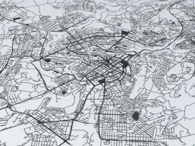 Yerevan Road Network and Streets 3D model