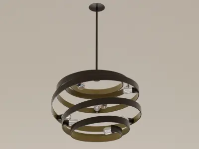 Chandelier Collection pendant light with spiral design 3D model