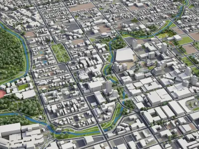 Christchurch Low-poly 3D model