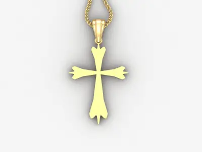 Light Gold 18K Cross Pendant 2CP007 3D print model