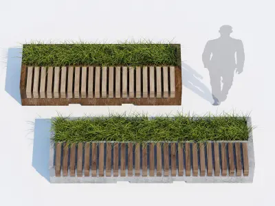 Big Green Benches 3D model