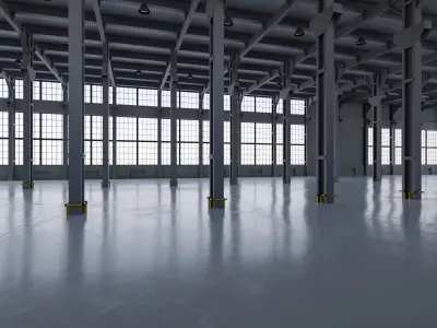 Factory Warehouse 1b Low-poly 3D model