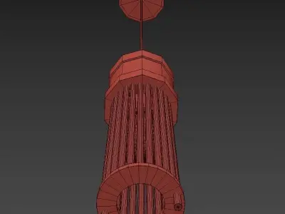 HILDIS three brass pendant lights with clear glass cylinders 3D model