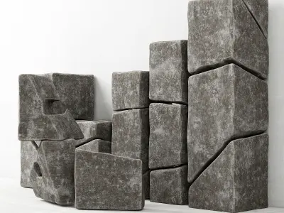 Stone cube light 3D model