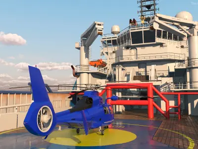  Ocean Support Vessel with Helicopter 
