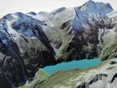 The Goscheneralpsee reservoir Switzerland 3D model
