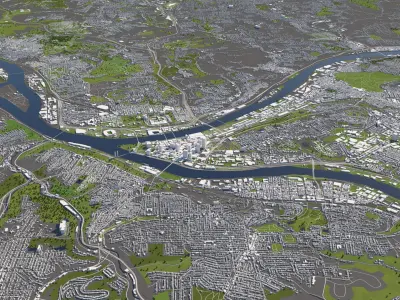 Pittsburgh 50x50km 3D City Map 3D model