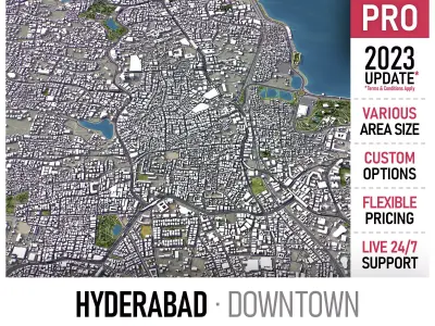 Hyderabad Low-poly 3D model