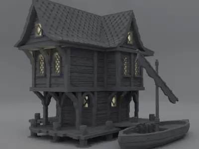 Fisher Sea Lodge Tabletop Terrain 28 mm 3D print model