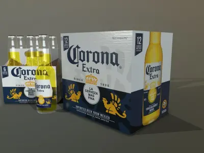 Beer Corona Low-poly 3D model