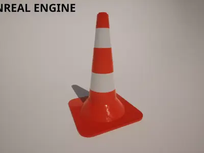 Traffic Cone ready for games Low-poly 3D model