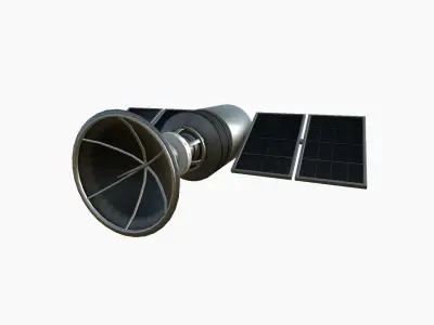 Satellite D06 Steel Black - SciFi Space Design Low-poly 3D model