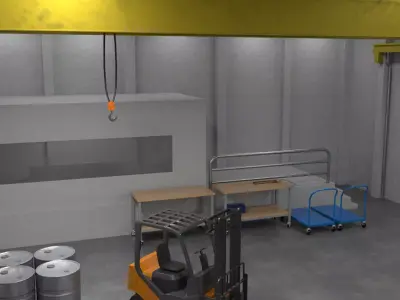 Hangar Warehouse 01 Low-poly 3D model