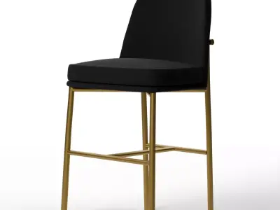 Jack Metal Frame Counter Stool TwillMidnight Light Bronze Dining Low-poly 3D model