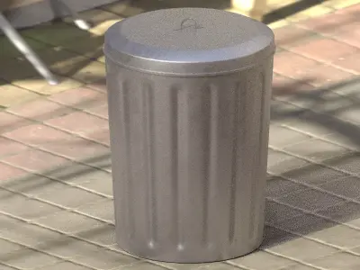 Trash Can V2 Low-poly 3D model