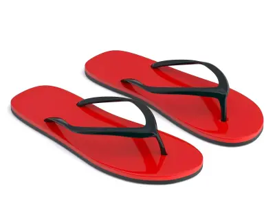 Red Flip Flop 3D model
