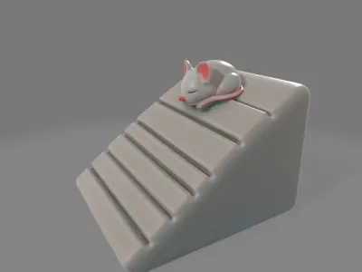 Sleeping Mouse Doorstop  Cute Wedge with Floor Grip 3D print model