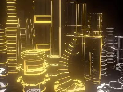 SciFi City 3D model