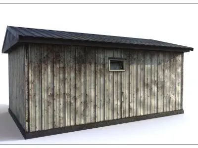 Abandoned Garage base Low-poly 3D model