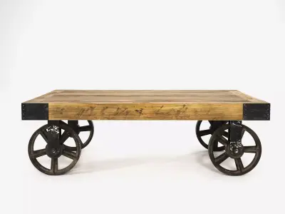 Industrial Cart Coffee Table 3D model