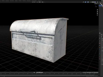Japanese Rust Trash Can Low-poly 3D model