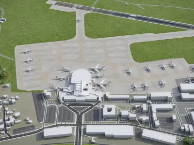 Vilnius - Airport - VNO Low-poly 3D model